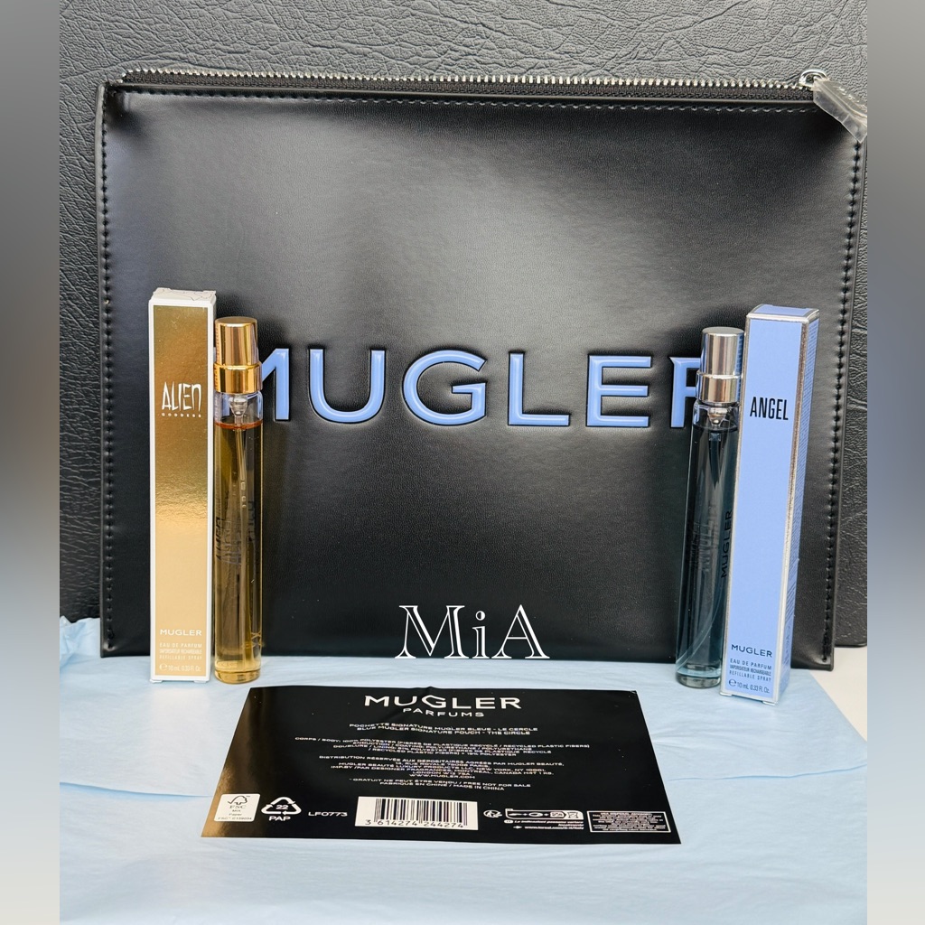 Mugler Angel & Mugler Alien Goddess Travel Spray 10ml + Cosmetic Pouch